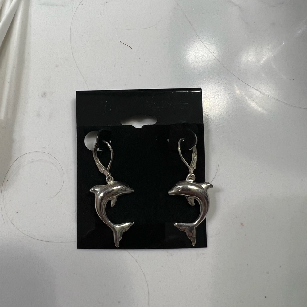 Silver Dolphin Leverback .925 earrings